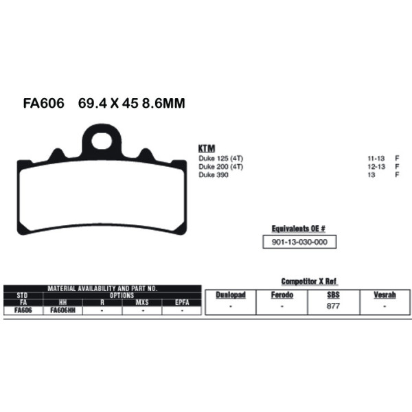 EBC EBC Brake Pads FA606